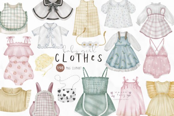 Download Watercolor Baby Girl Clothes Clipart,PNG - Girl clothes Collection