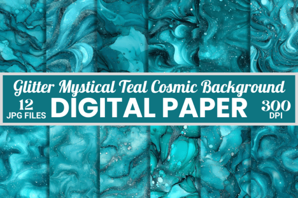 Download Glitter Mystical Teal Cosmic Background - Premium Resources