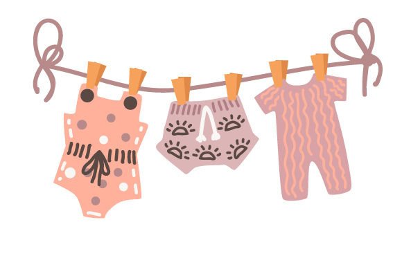 Download Boho Washing Line with Baby Girl Clothes - Girl clothes Collection