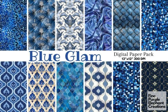 Download Royal Blue Glam Luxury Glitter Art Deco - Premium Resources