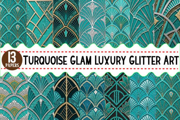 Download Turquoise Glam Luxury Glitter Art Deco - Luxury glitter Collection