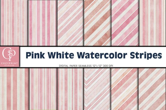 Download Pink White Watercolor Stripe Background - Pink white Collection
